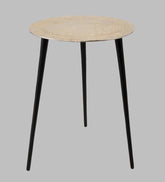 Alamkari India Iron / Metal Embossed Silver Round Metal Side Table